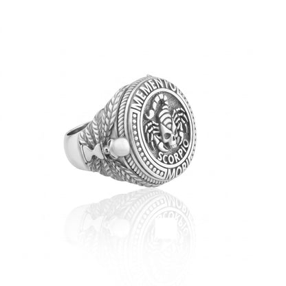 Scorpio Zodiac Skull Ring