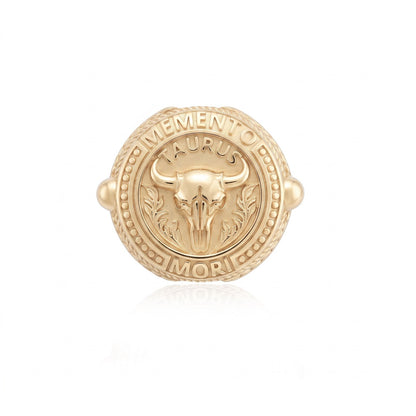 Taurus Zodiac Skull Ring