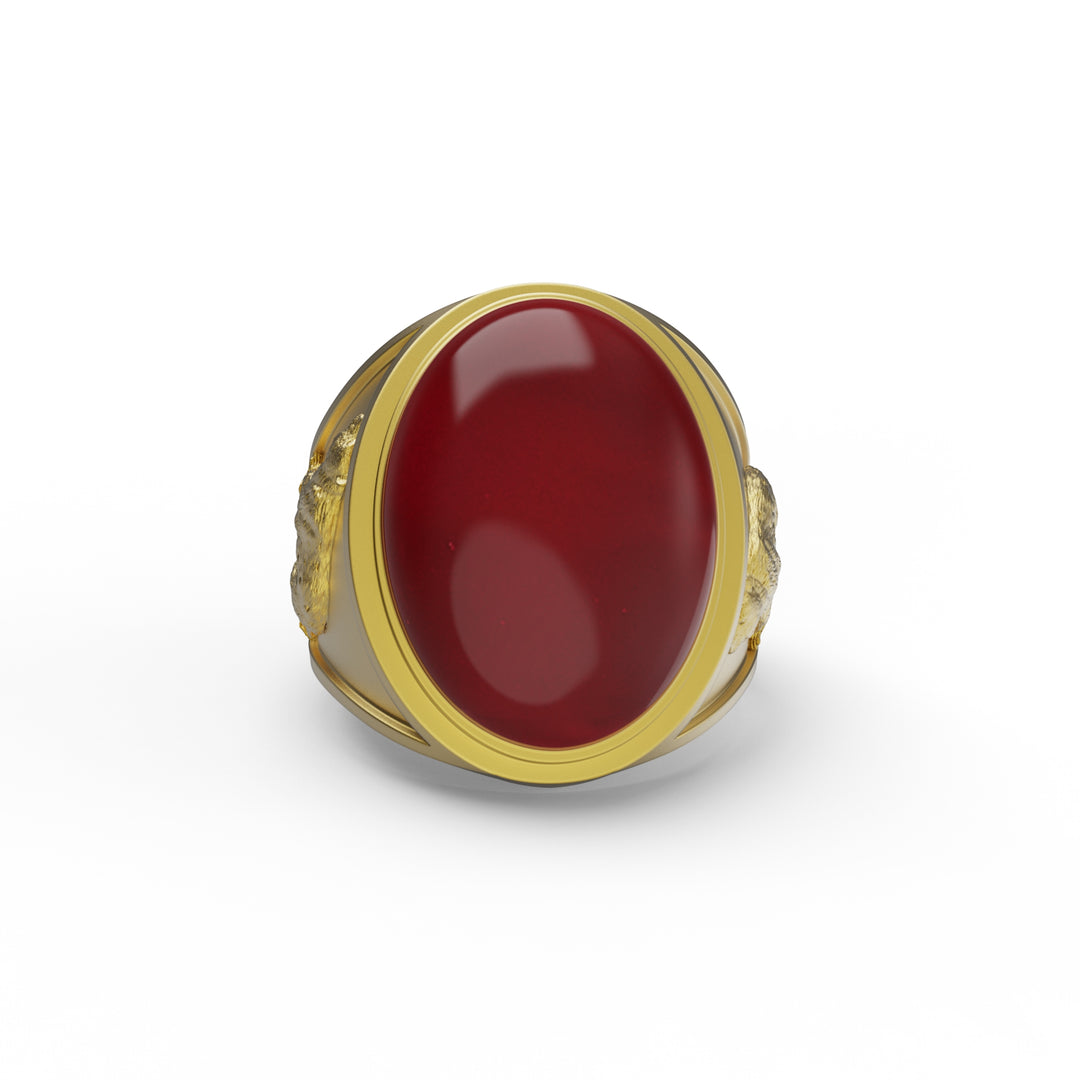 Mountain Bear Carnelian Ring