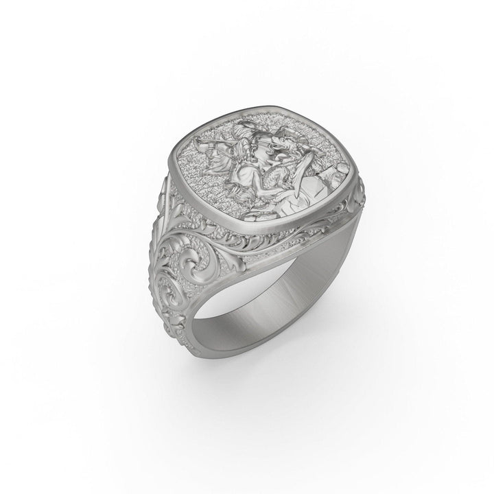 Saint George Dragon Slayer Signet Ring