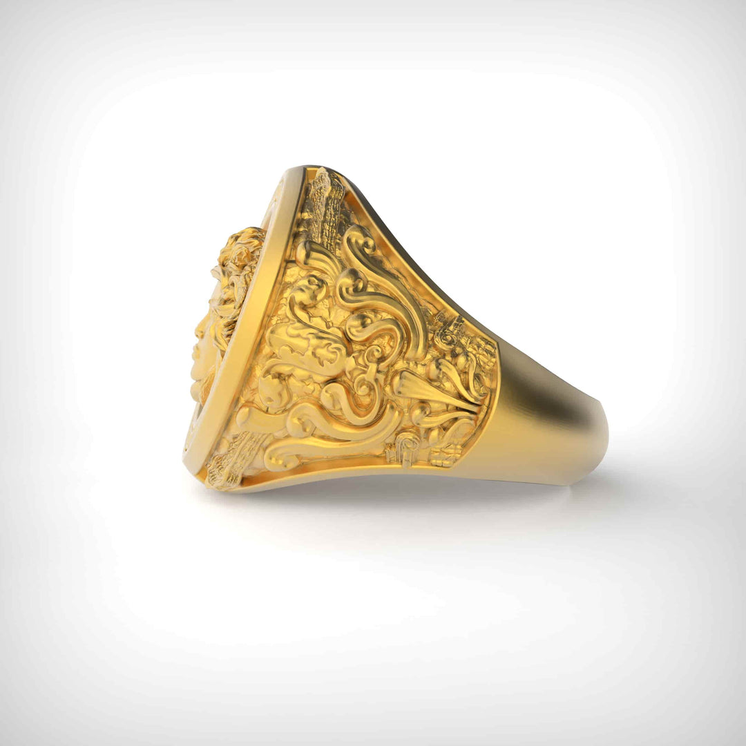 Ancient Medusa Gorgon Signet Ring