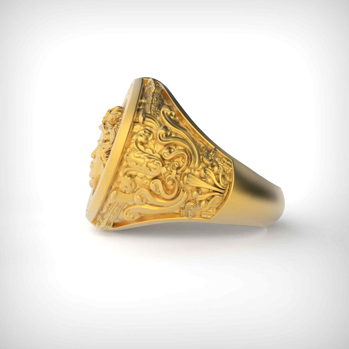 Ancient Medusa Gorgon Signet Ring