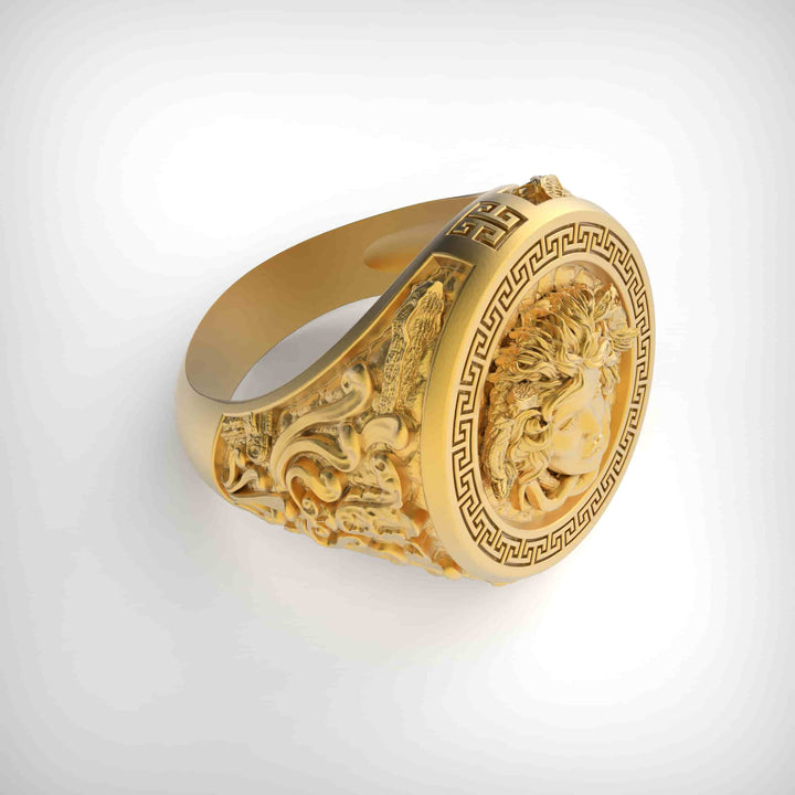 Ancient Medusa Gorgon Signet Ring
