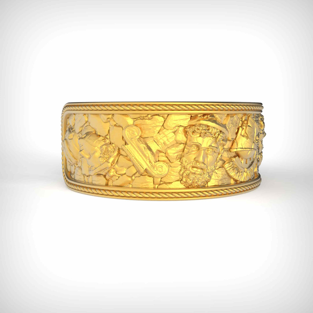 Greek Warrior Motif Band Ring