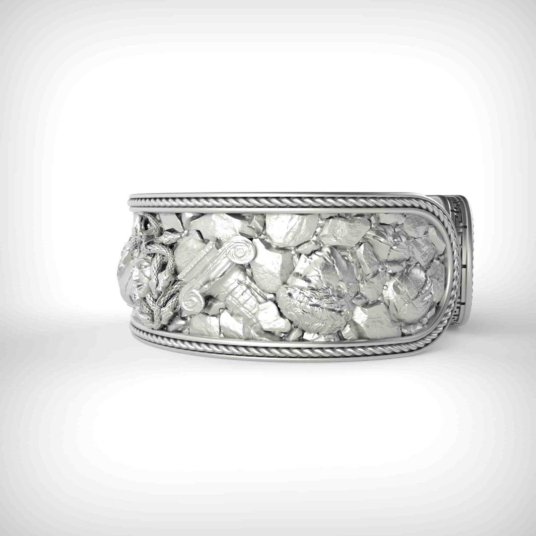 Greek Warrior Motif Band Ring