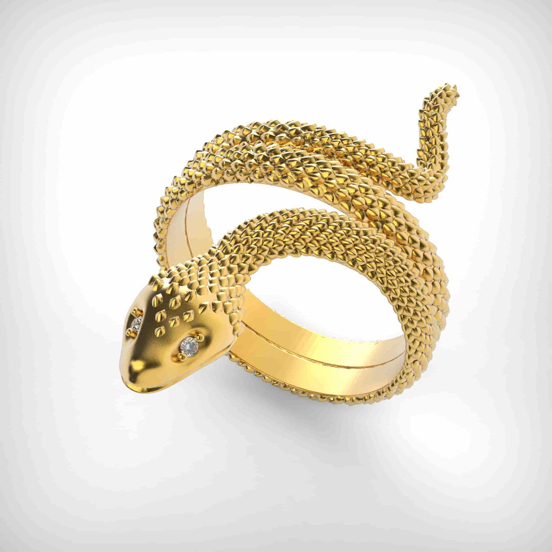 Serpent Wrap Silver Ring