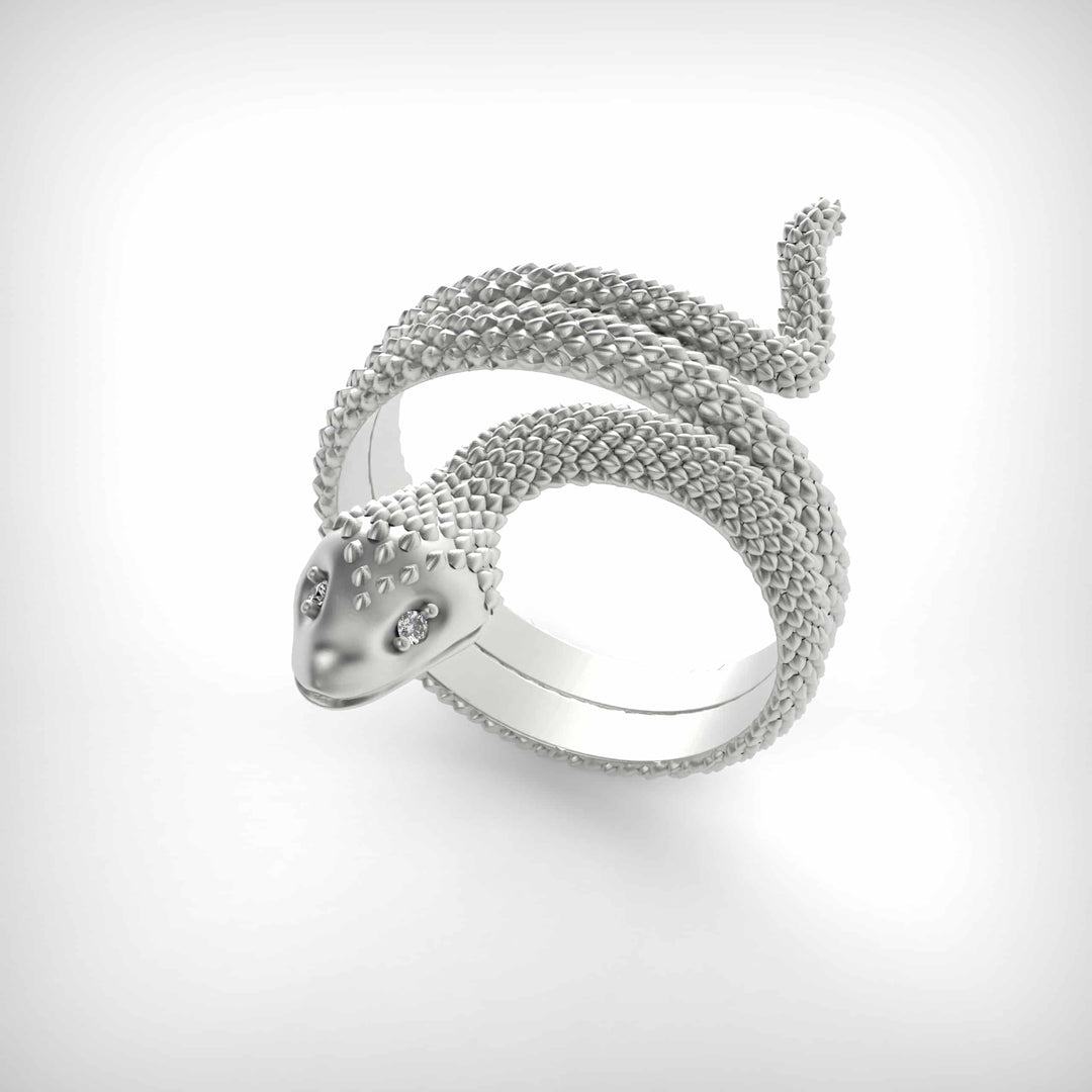 Serpent Wrap Silver Ring