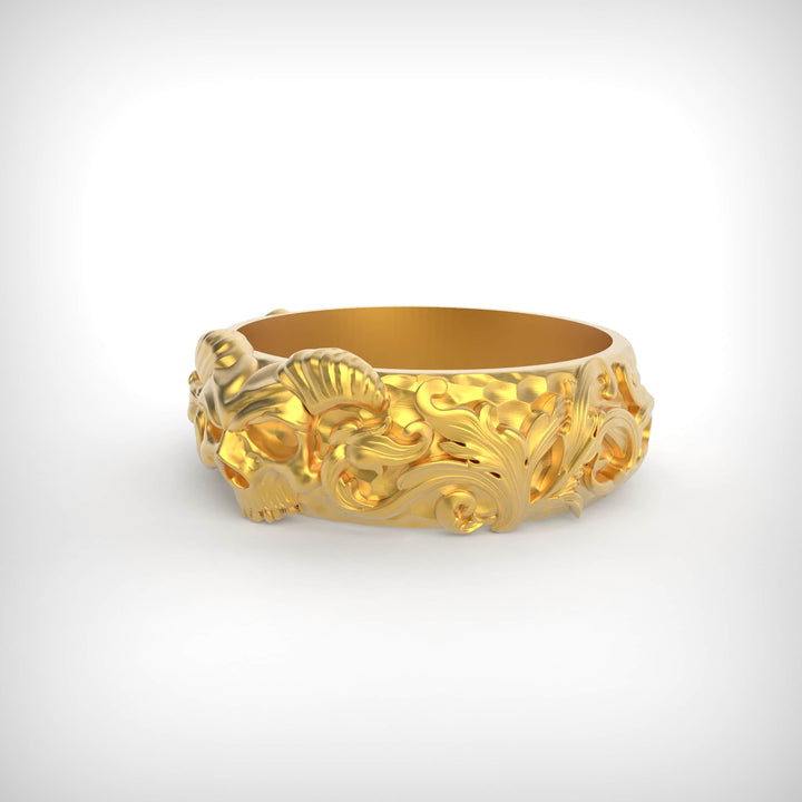 Gothic Skull Vine Ring