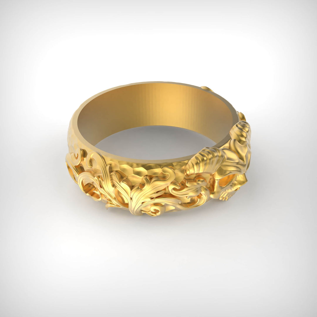 Gothic Skull Vine Ring