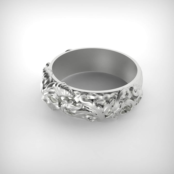 Gothic Skull Vine Ring