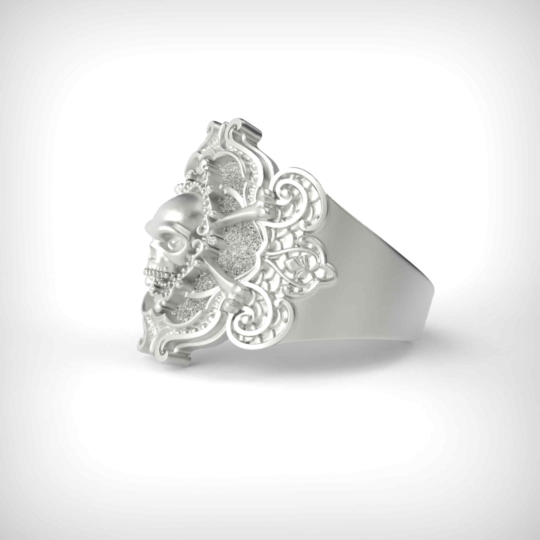 Bone Crown Skull Ring