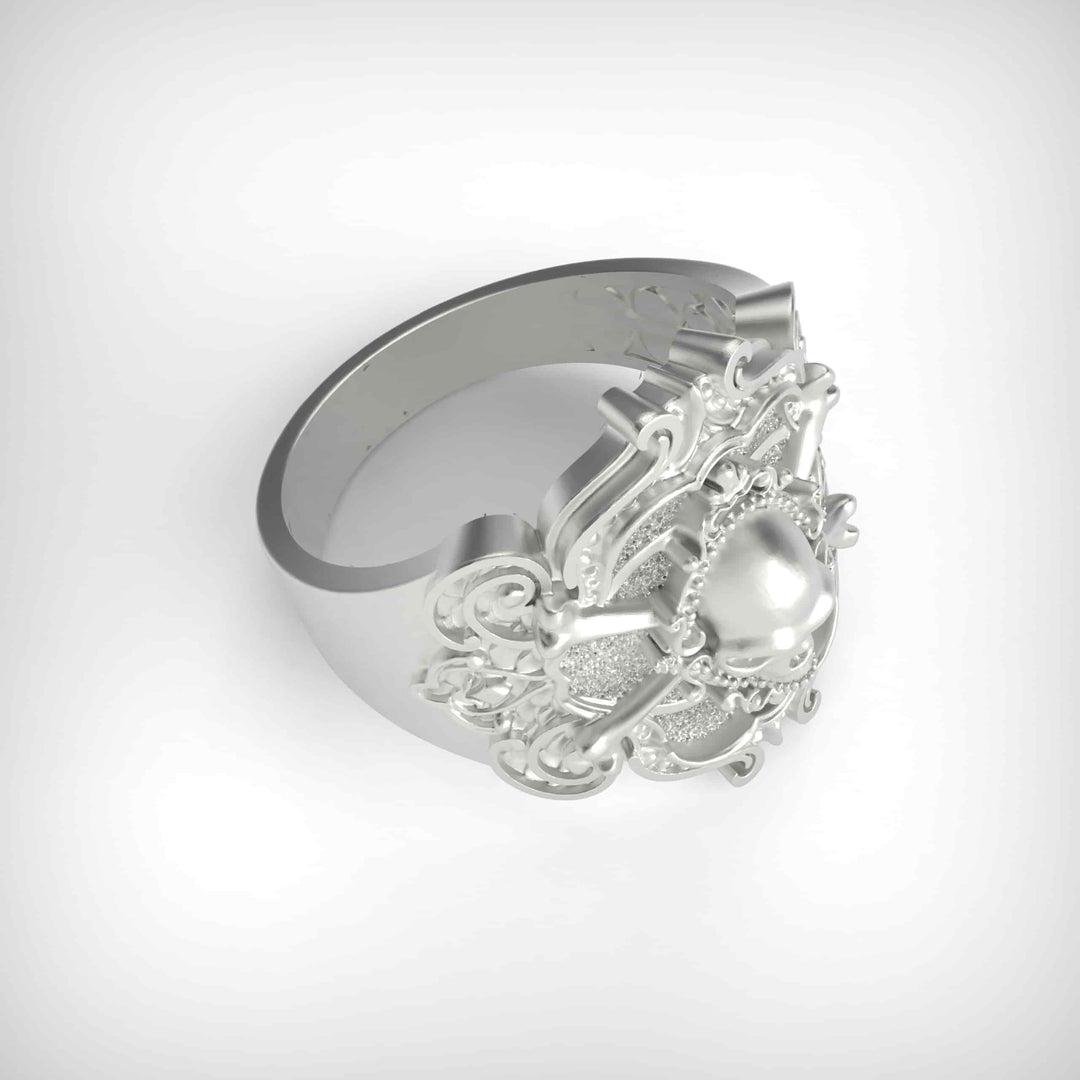 Bone Crown Skull Ring