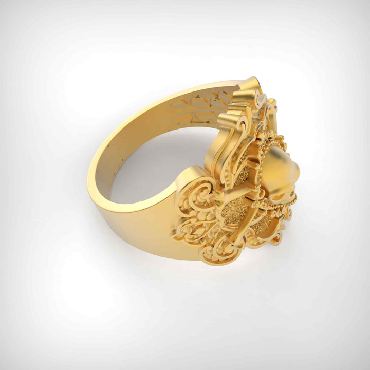 Bone Crown Skull Ring