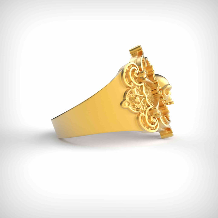 Bone Crown Skull Ring