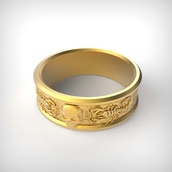 Scorpion Skull Band Ring