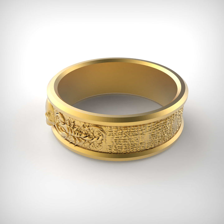Scorpion Skull Band Ring