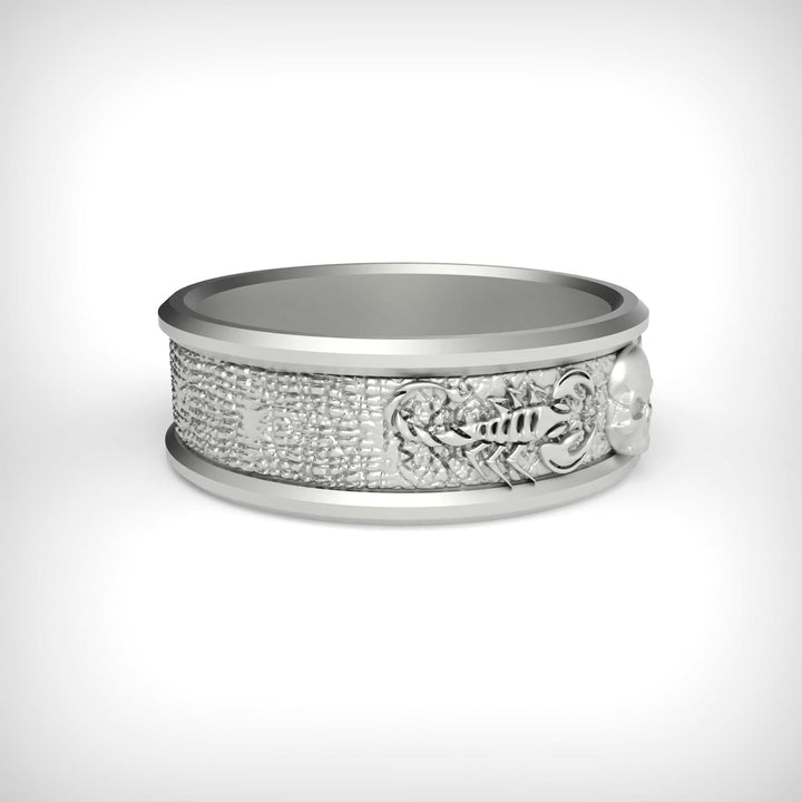 Scorpion Skull Band Ring