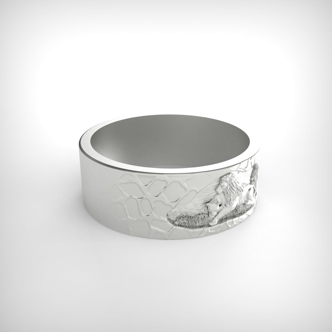 Lion Family Wedding Band Ring