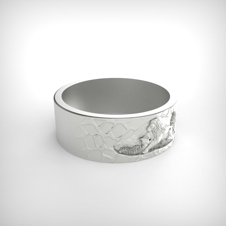 Lion Family Wedding Band Ring