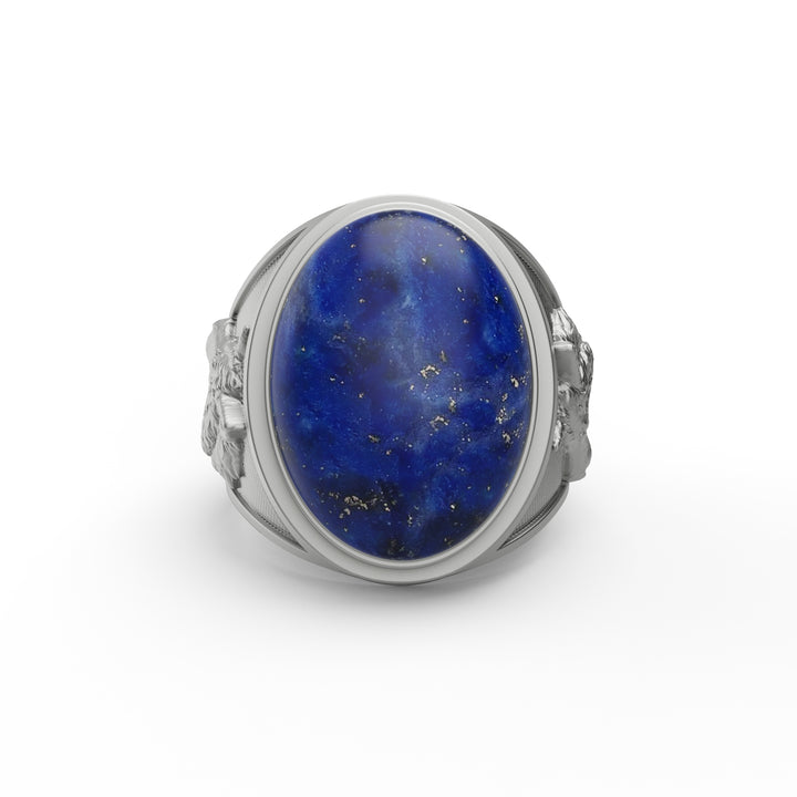 Wolf Head Lapis Ring