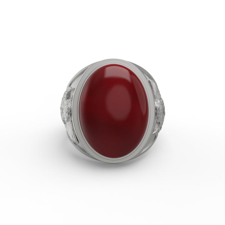 Noble Wolf Carnelian Ring