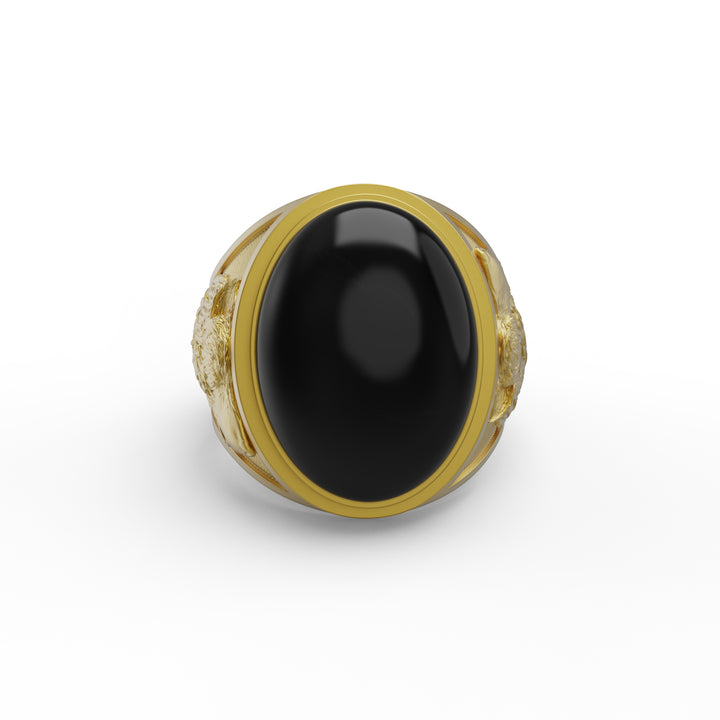 Noble Wolf Onyx Ring