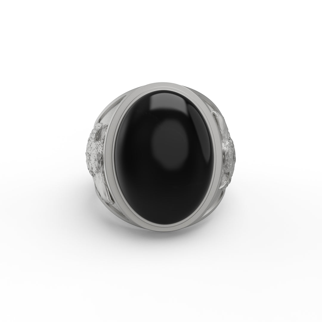 Noble Wolf Onyx Ring