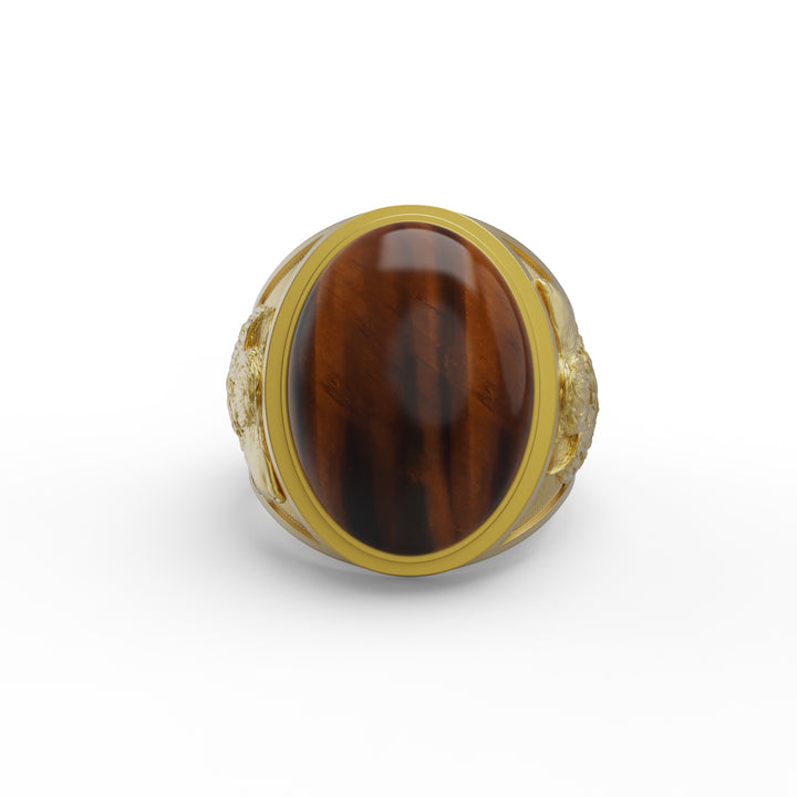 Noble Wolf Tiger Eye Ring