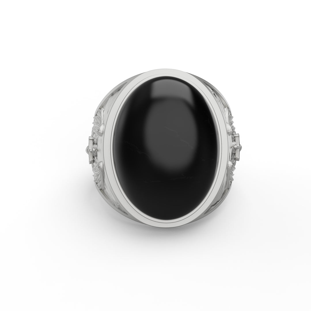 Saint Michael Onyx Ring