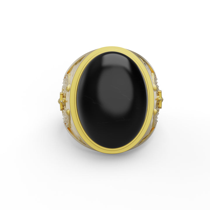 Saint Michael Onyx Ring