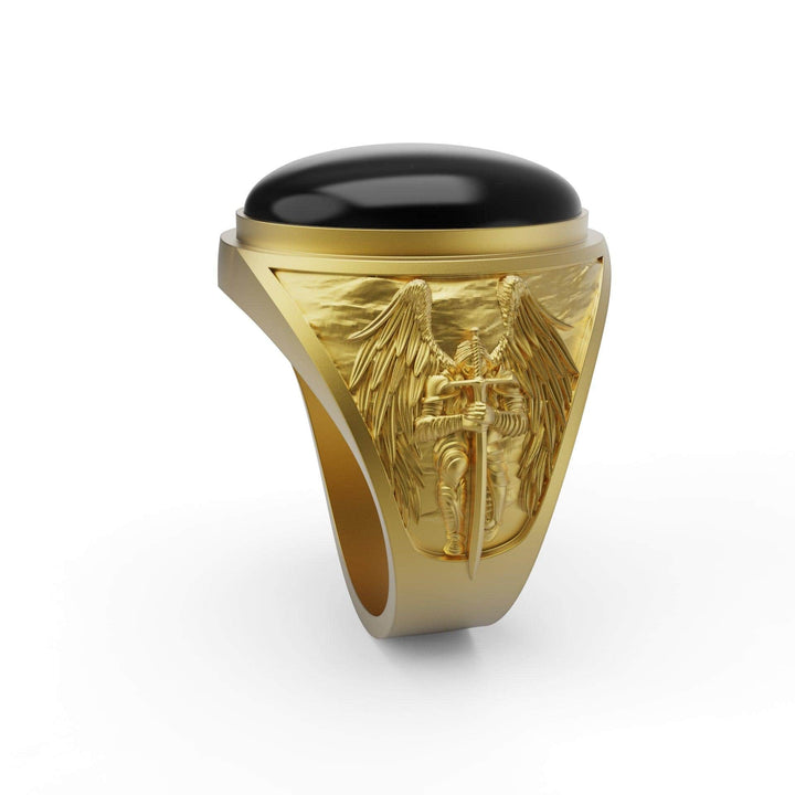 Saint Michael Onyx Ring