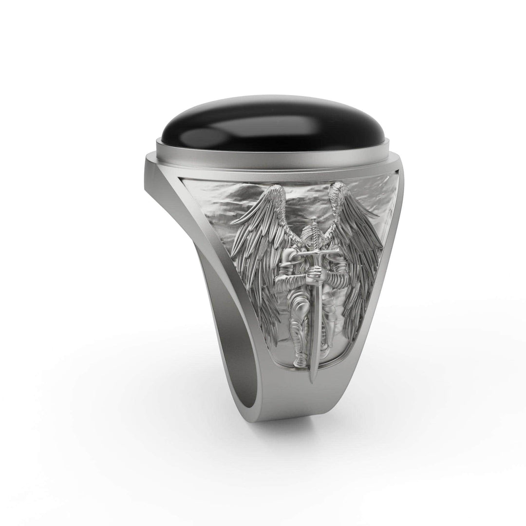 Saint Michael Onyx Ring