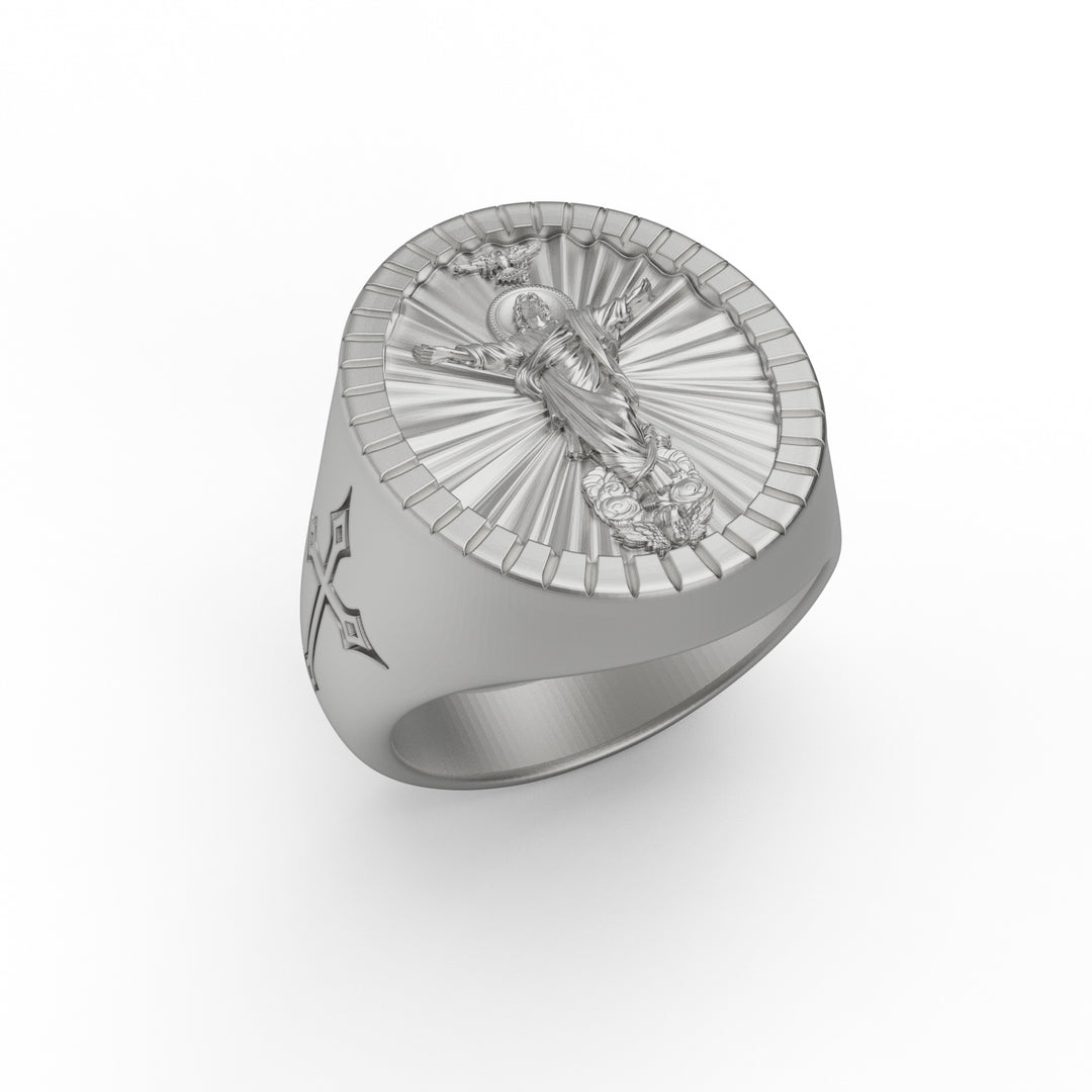 Jesus Cross Detailed Ring