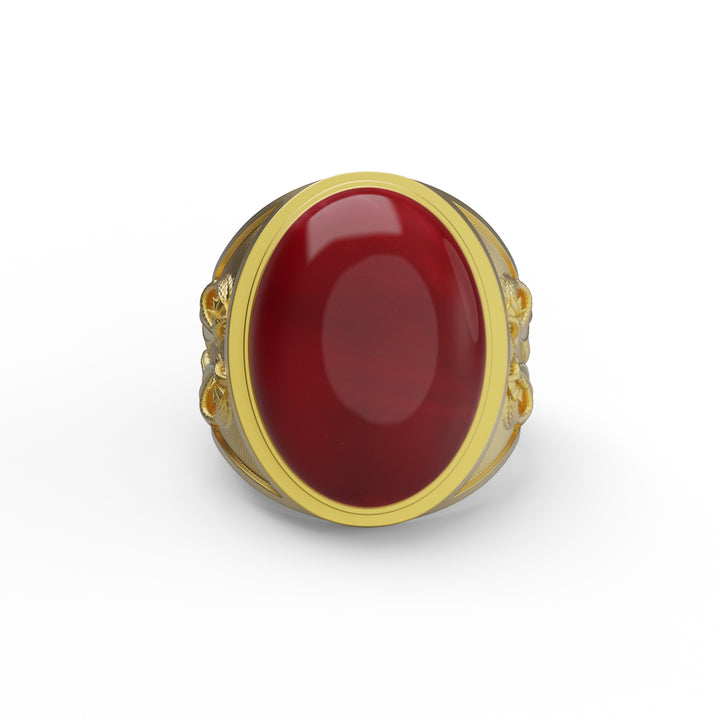 Double Dragon Carnelian Ring