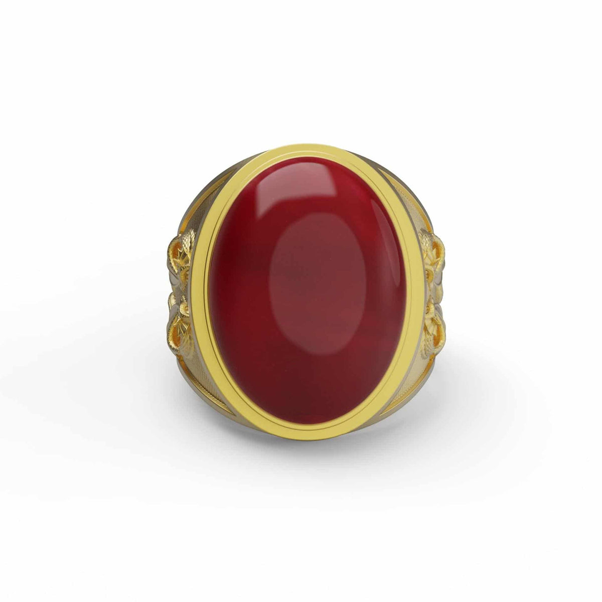 Double Dragon Carnelian Ring