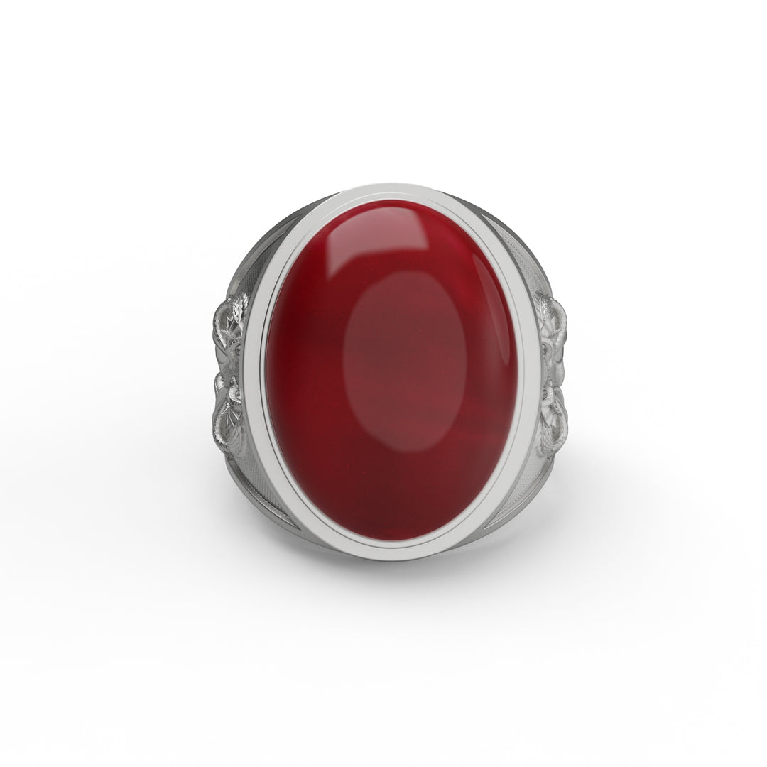 Double Dragon Carnelian Ring