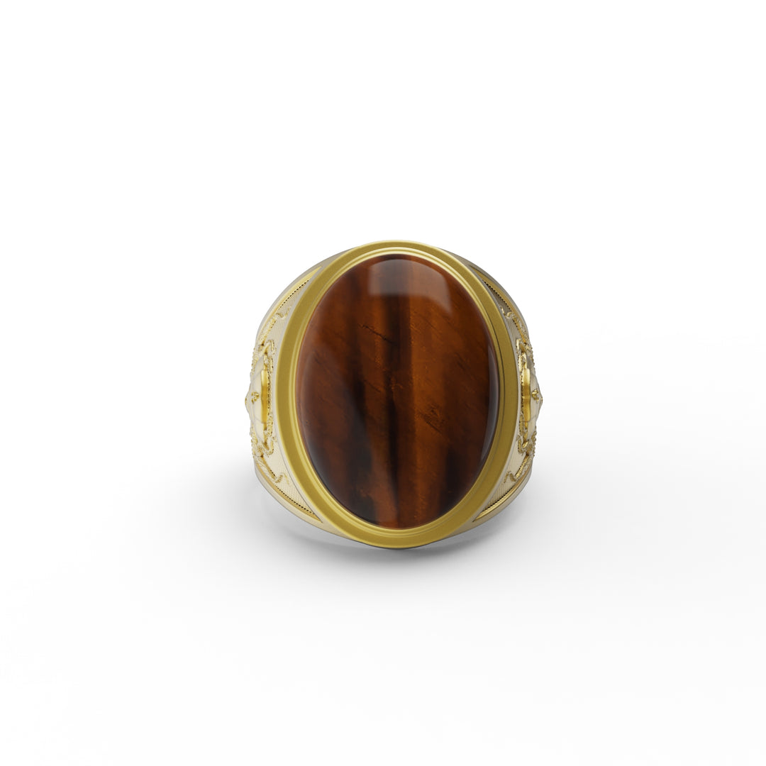 Pirate Octopus Tiger Eye Ring