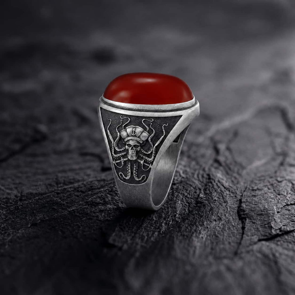 Pirate Octopus Carnelian Ring