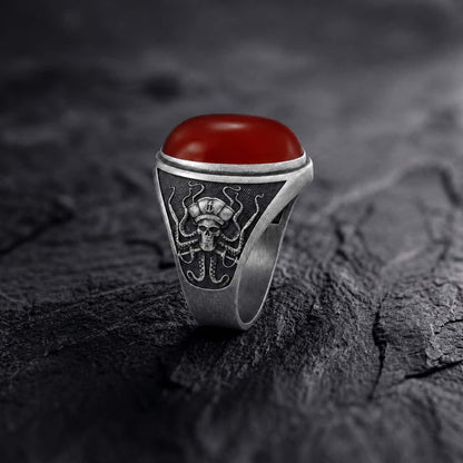 Pirate Octopus Carnelian Ring