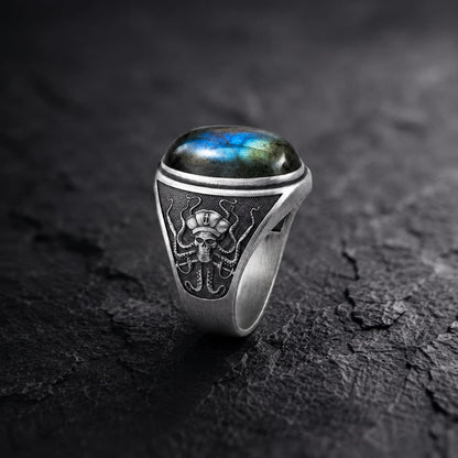 Pirate Octopus Labradorite Ring