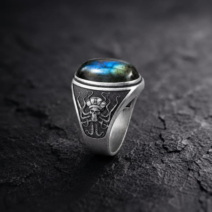 Pirate Octopus Labradorite Ring