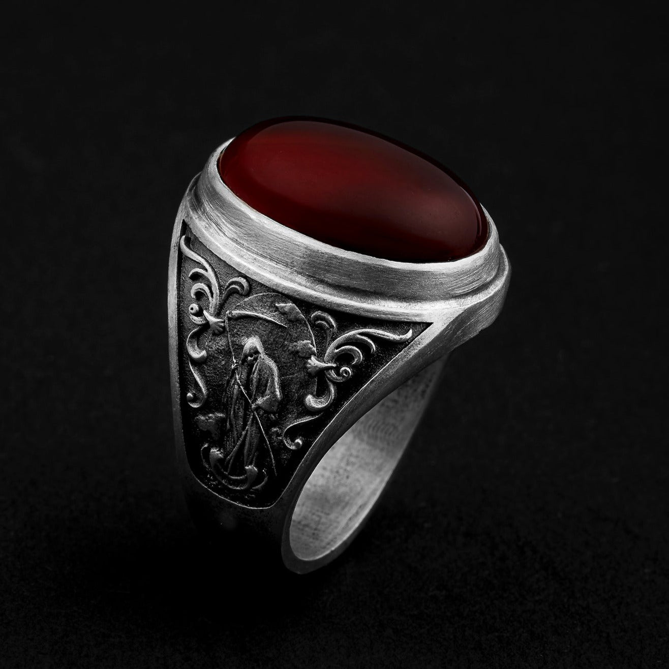 handmade sterling silver Azrael Carnelian Ring