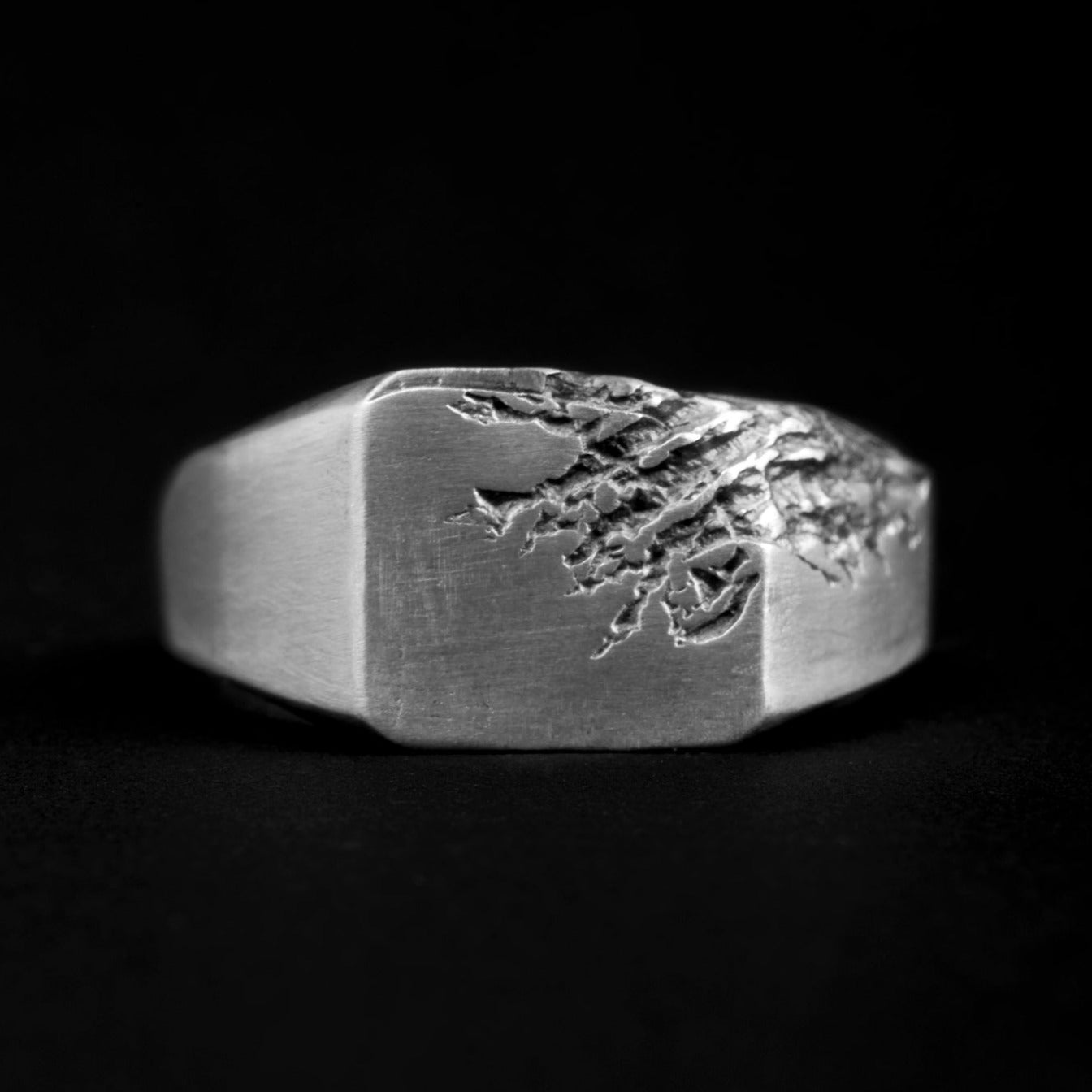 handmade sterling silver Carved Men Ring