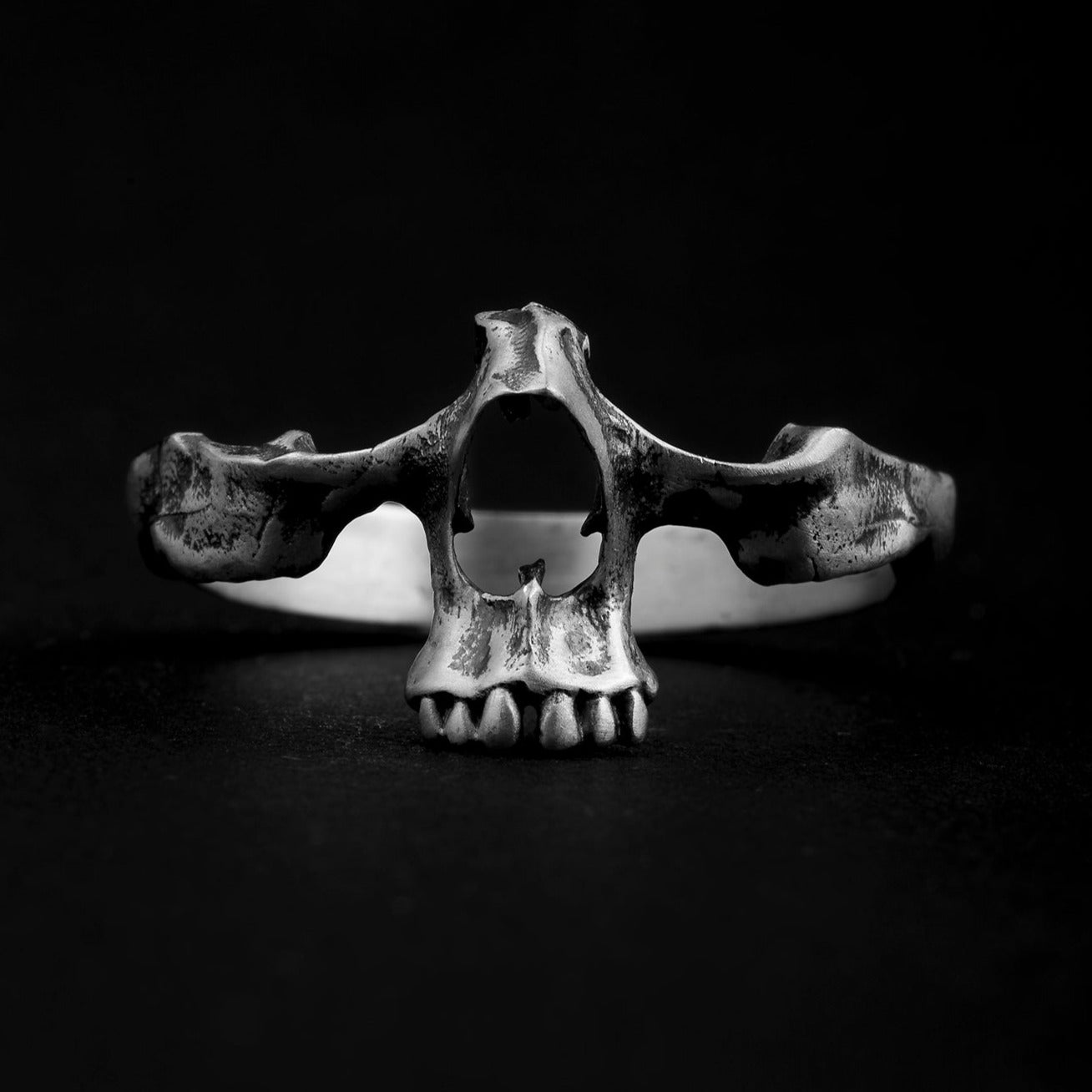 handmade sterling silver Fearless Skull Ring