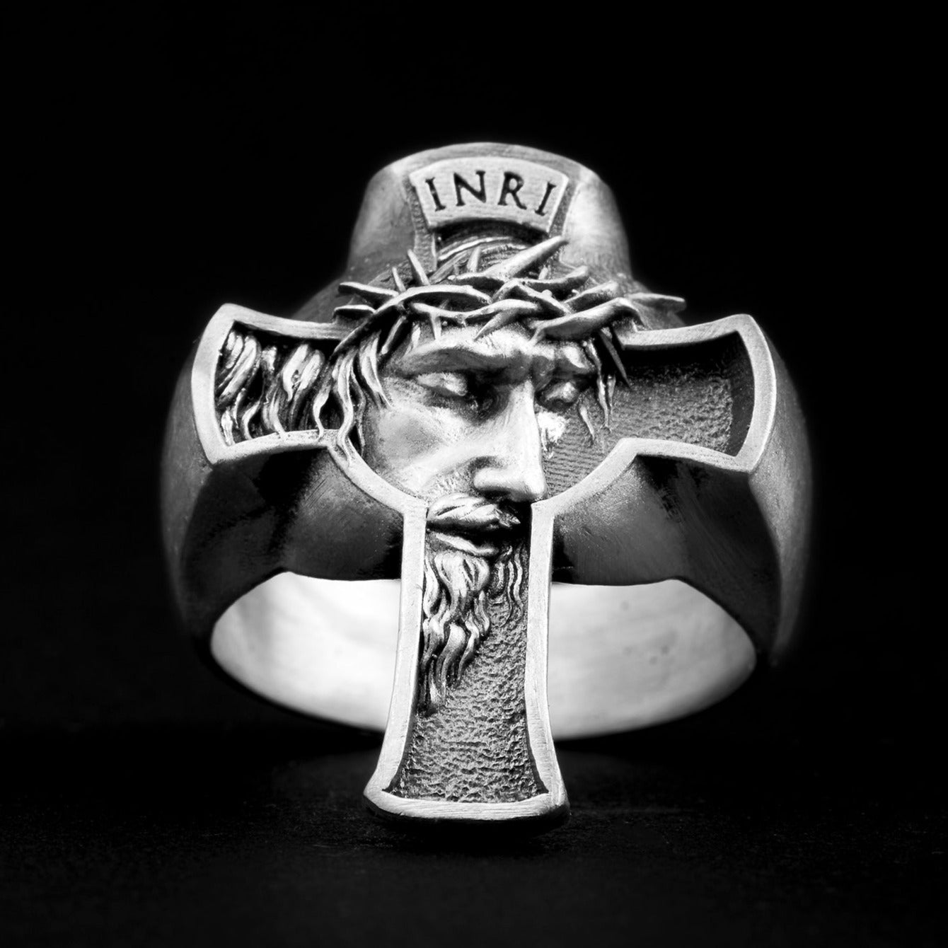 0.50 Ct Round Cut VVS1/Diamond 925 Sterling Silver Jesus Cross Ring –  atjewels.in
