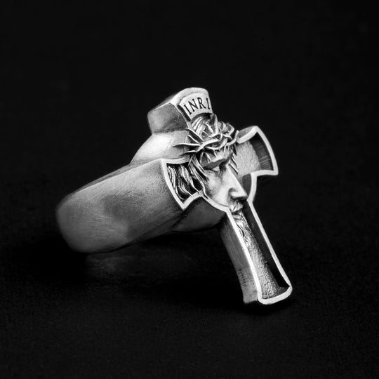 Baguette Jesus Cross VVS Moissanite Diamond Ring – Moissanite Bazaar