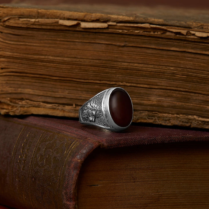 Lion Carnelian Gemstone Ring