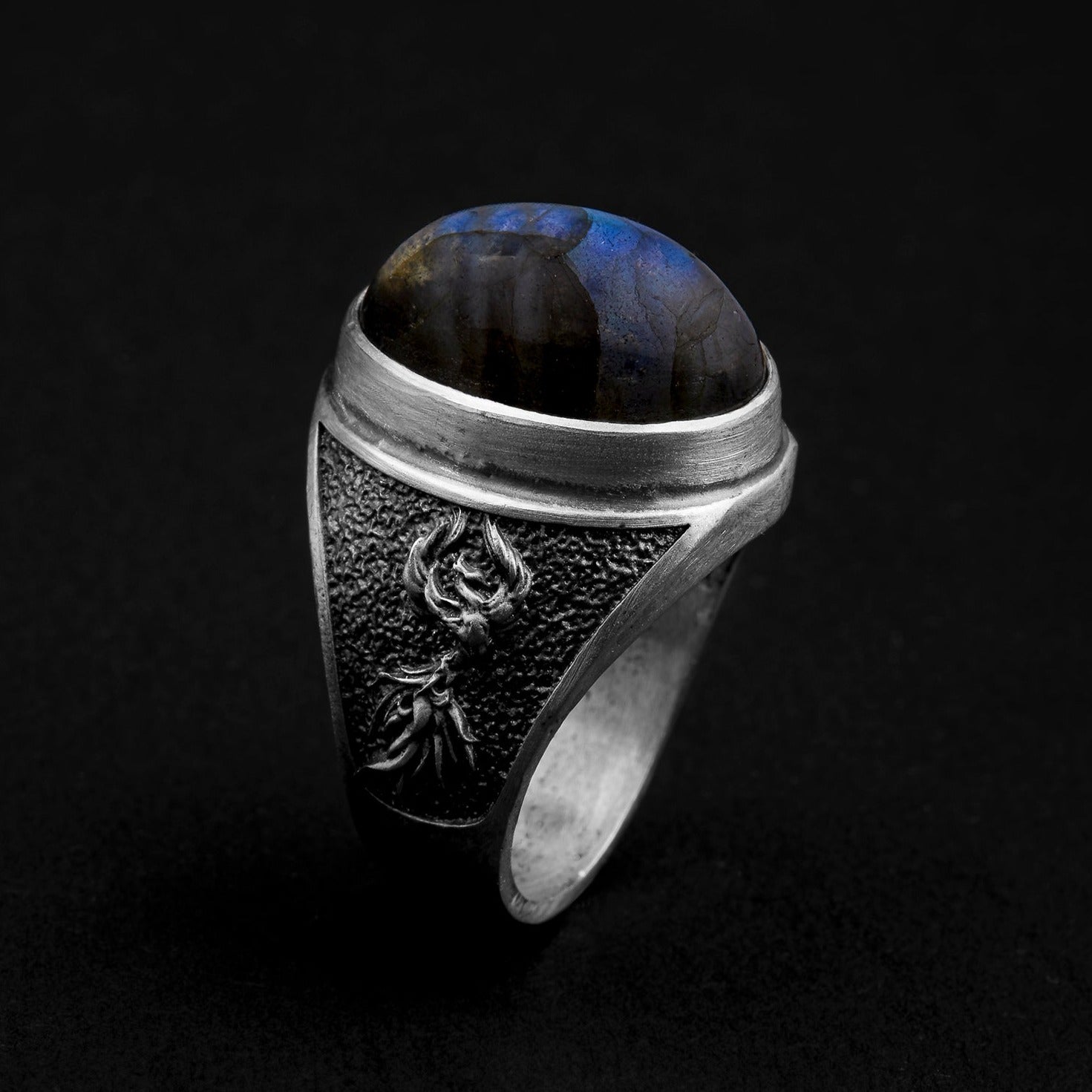 handmade sterling silver Phoenix Labradorite Gemstone Ring