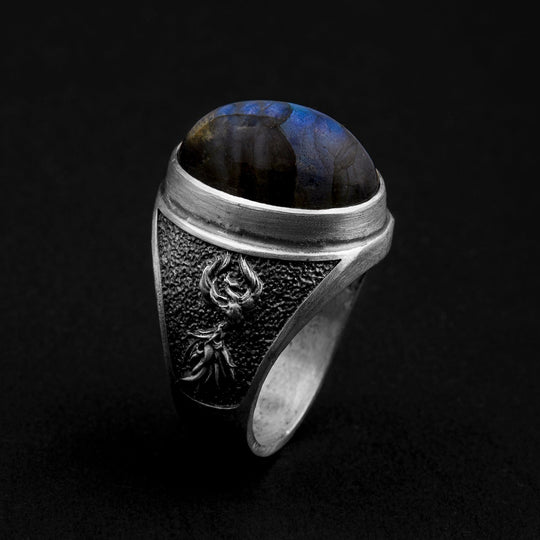 Buy Natural Labradorite Ring, Silver ring, Marquise gemstone ring online at  aStudio1980.com