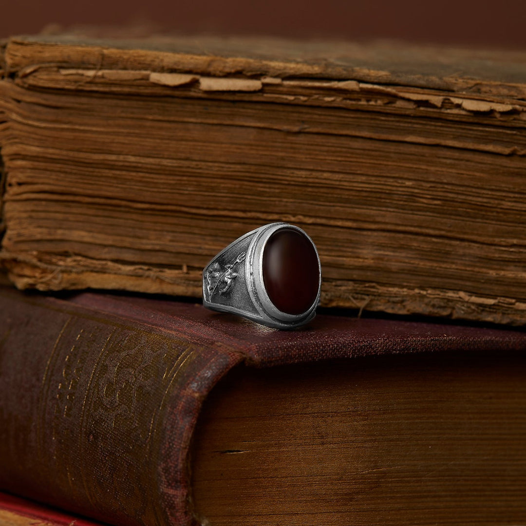 Poseidon Carnelian Gemstone Ring